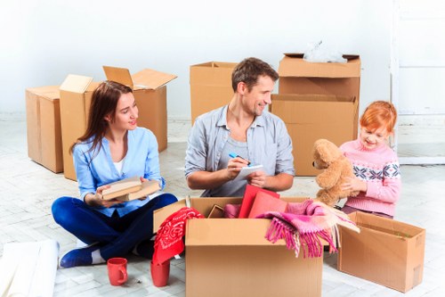 Removal team planning a home move in Notting Hill street setting