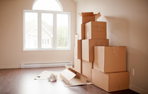 Furniture and boxes being loaded into a van for a Nottinghill move