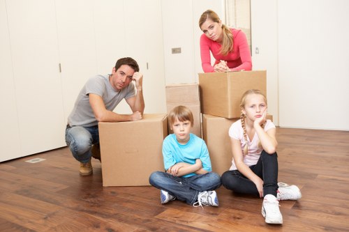 Loading a removals truck in a West London neighbourhood