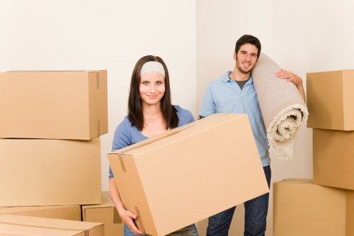 Storage and moving equipment prepared for a relocation